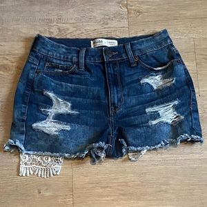 MUDD FLX Stretch High Rise Shortie Shorts Size 5 W 27